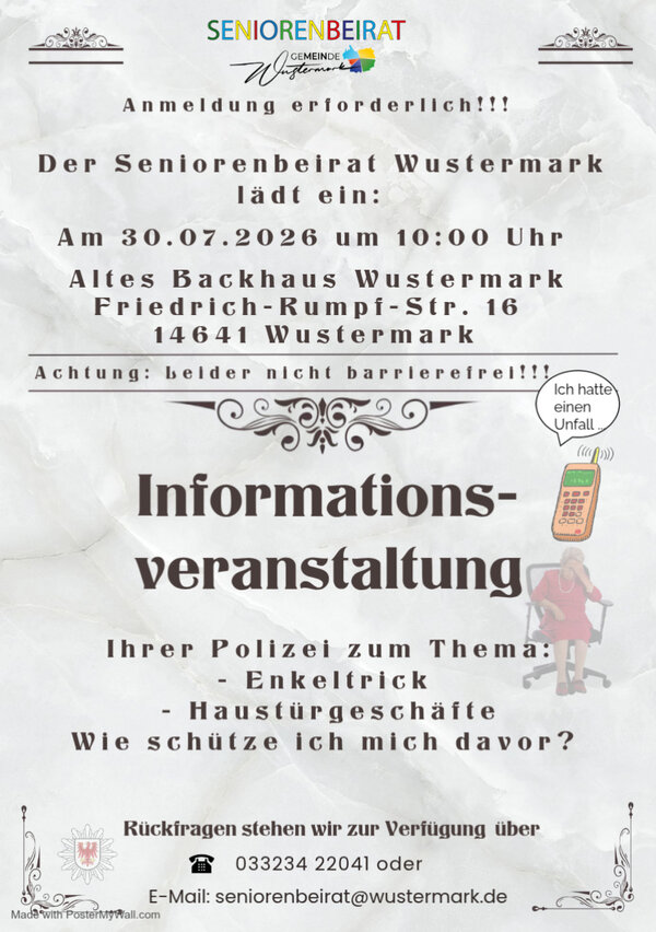 Seniorenbeirat Seminar Enkeltrick / Haust&uuml;rgesch&auml;ft