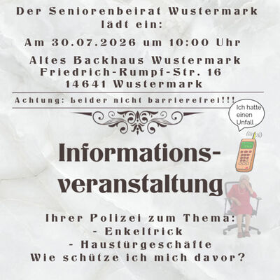 Seniorenbeirat Seminar Enkeltrick / Haust&uuml;rgesch&auml;ft